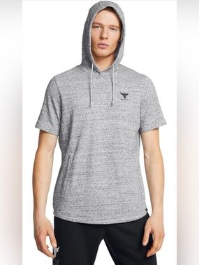 Under Armour Men's Project Rock Payoff Short Sleeve Terry Hoodie  NWT